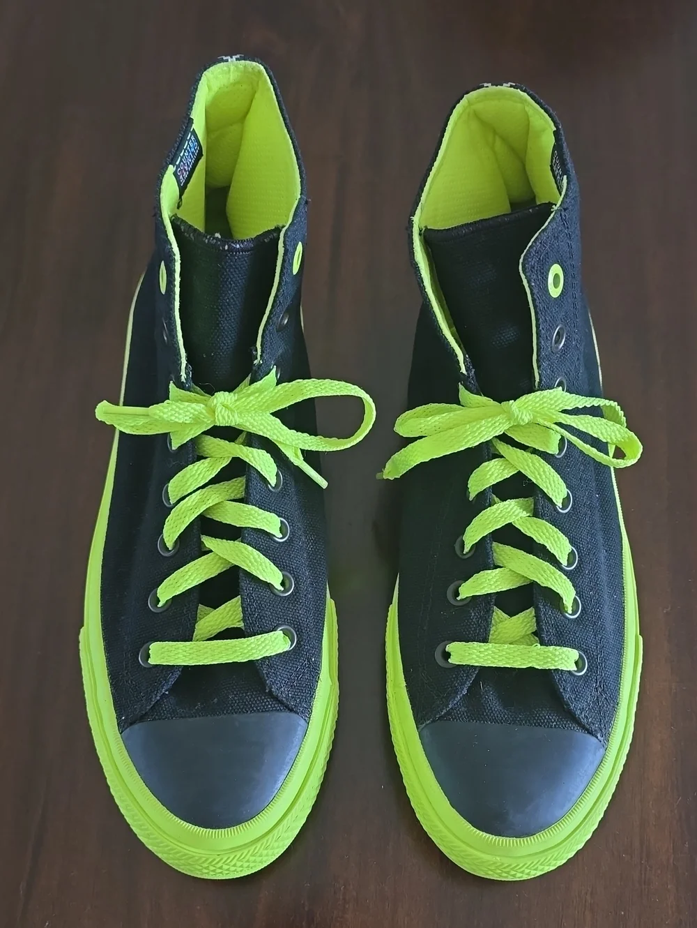 Mens Converse High-top Black And Neon Green